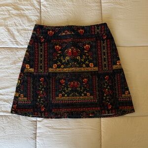H&M Coachella Multicolor Patterned Skirt